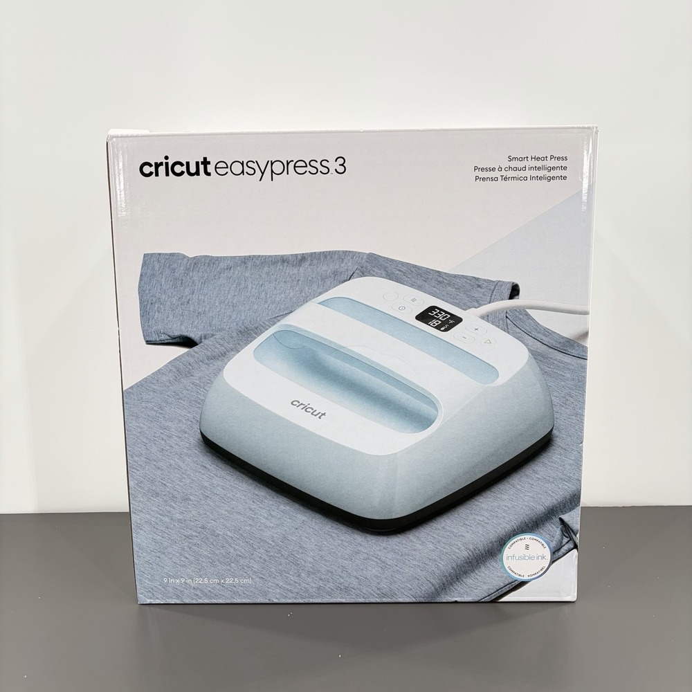Cricut EasyPress 3 9"x9" Smart‎ Heat Press - Zen Blue (2009144)